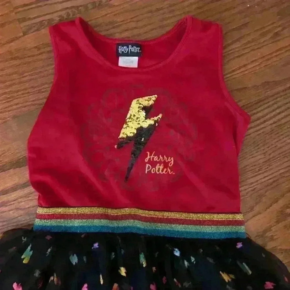 Harry Potter Official Tutu Dress Sequin Lightning Bolt girls size large size 10 - Picture 5 of 11